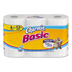 C-CHARMIN 1PLY T/T WHI BASIC 8/6 DOUBLE ROLL PACKS