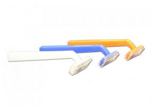 Disposable Razor, Single-Edge, Orange Handle with Clear Plastic Guard (100/pack)