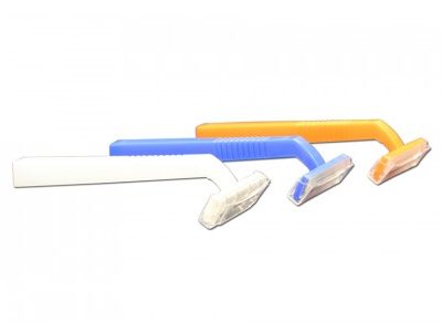 Disposable Razor, Single-Edge, Orange Handle with Clear Plastic Guard (100/pack)