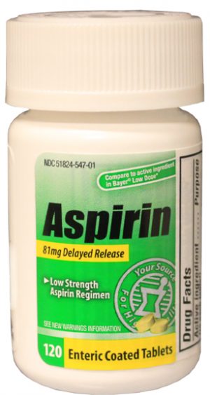 Adult Low Dose 81mg Aspirin, 120/bt(NBE Bayer 81mg)