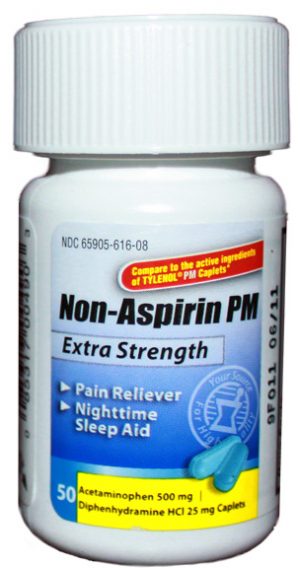 Acetaminophen PM Caplets, 500mg, 50/bt(NBE Tylenol PM)
