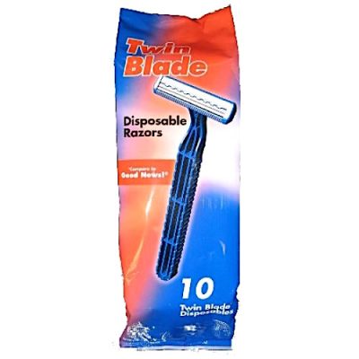 Twin Blade Long Handle Razor with Lubricating Strip (720/pack)