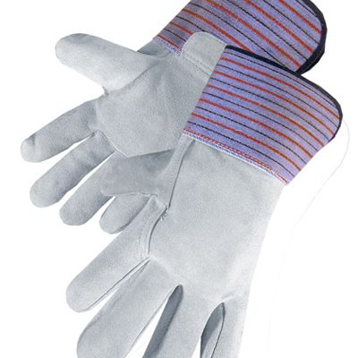 A/B Grade gunn cut gull leather back, 4″ rubberized gauntlet cuff