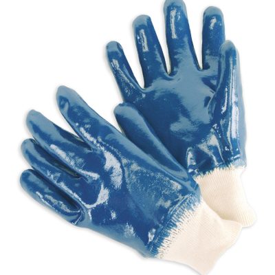 Blue Nitrile Dipped Smooth Finish Gloves