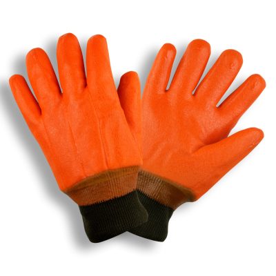 Orange PVC, Jersey Insulated Foam Lining, Knit Wrist