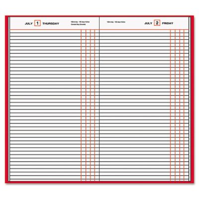 Standard Diary Recycled Daily Journal, Red, 7 11/16″ x 12 1/8″