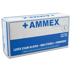 Ammex Powdered, Smooth Latex Gloves