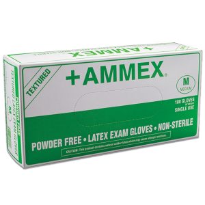 Ammex Powder Free, Textured Latex Gloves