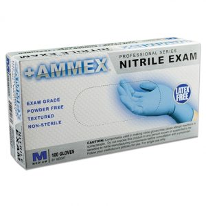 Ammex Powder Free, Textured Nitrile Gloves