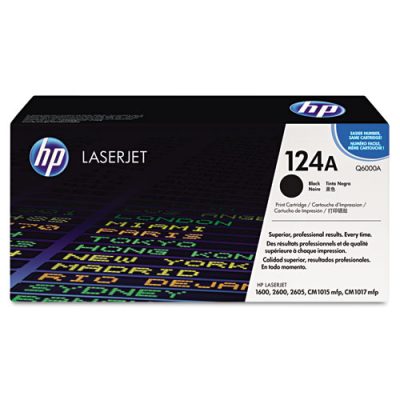 HP 124A, (Q6000A) Black Original LaserJet Toner Cartridge