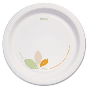 Bare Paper Dinnerware, 8 1/2″Plate, Green/Tan, 250/Carton