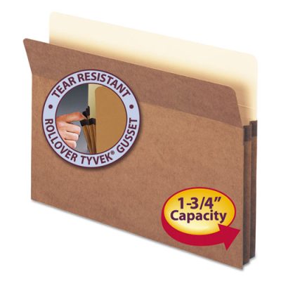 1 3/4″ Accordion Expansion Pocket, Straight Tab, Ltr, Manila/Redrope, 25/Box