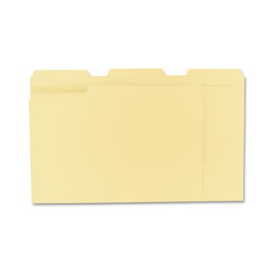 File Folders, 1/3 Cut Assorted, One-Ply Top Tab, Letter, Manila, 100/Box
