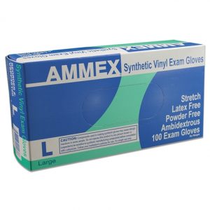 Ammex Powder Free, Stretch Vinyl Gloves