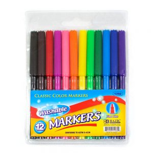 12 Color Fine Line Washable Watercolor Markers (12/Pack)