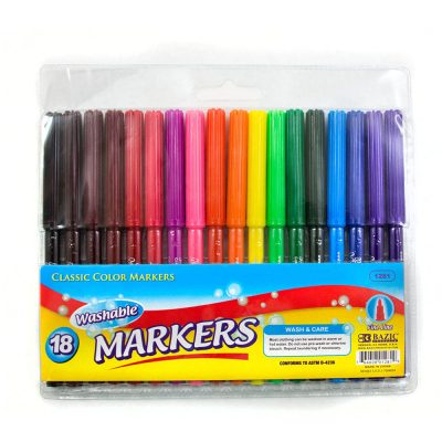 18 Color Fine Line Washable Watercolor Markers (18/Pack)