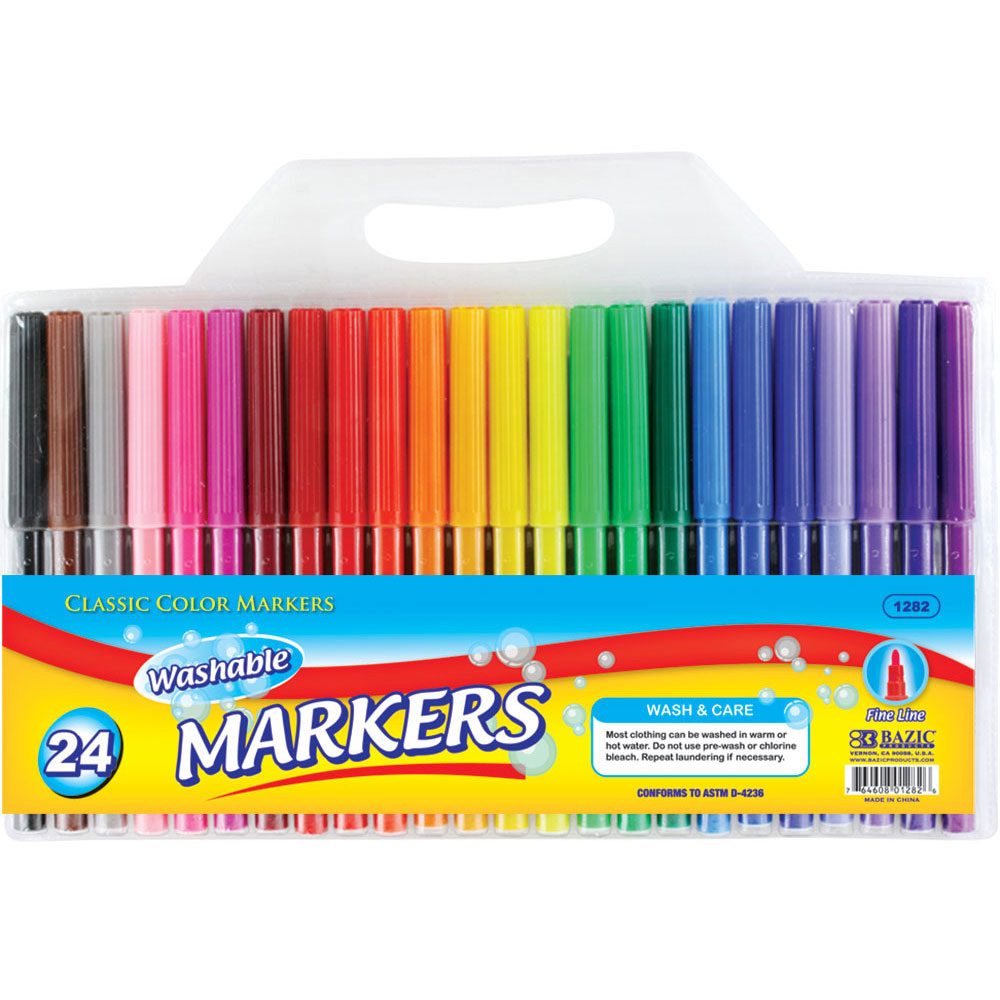 24 Color Fine Line Washable Watercolor Markers - InStock Supplies