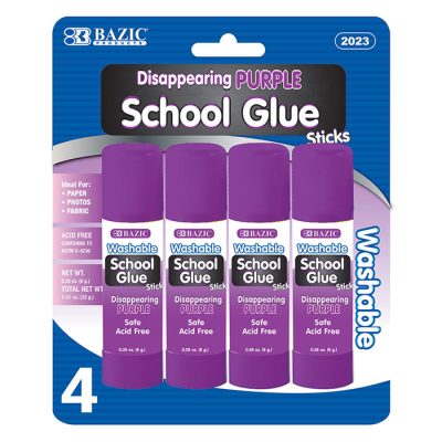 Small Washable Purple Glue Stick 8g / 0.28 Oz. (4/Pack)
