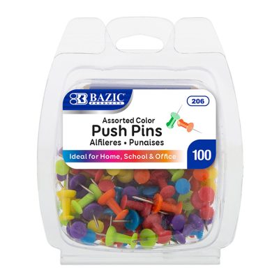 Push Pins Assorted Color (100/Pack)