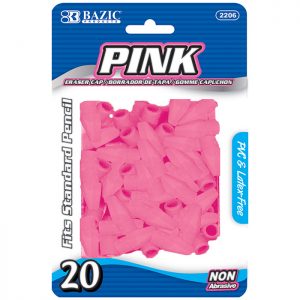 Pink erasers awesome addition for any pencil  (20/Pack)