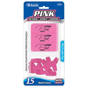 Pink Eraser Setsan addition for any pencil (15/pack)