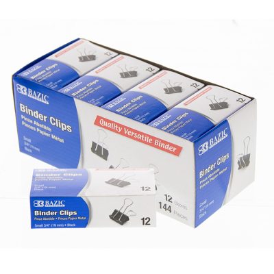 Black Binder Clip Small 3/4″ (19mm) (12/pack)