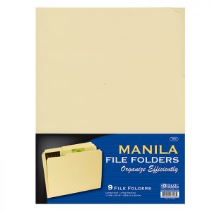 1/3 Cut Letter Size Manila File Folder (9/Pack)