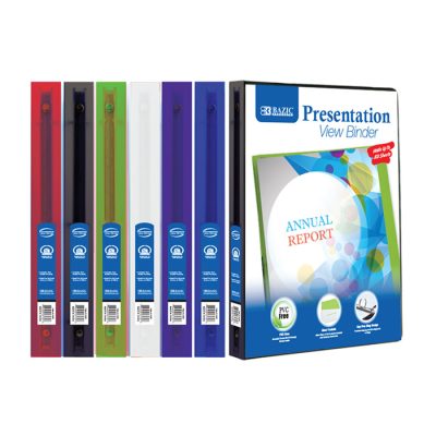 1/2″ Poly 3-Ring Presentation View Binder w/ Pocket (48/Cs)