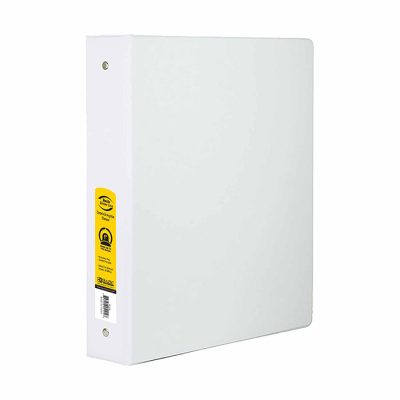 1″ White 3-Ring Binder w/ 2-Pockets (12/Cs)