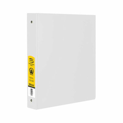 1.5″ White 3-Ring Binder w/ 2-Pockets (12/Cs)