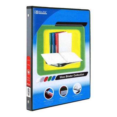 1/2″ Black 3-Ring View Binder w/ 2-Pockets