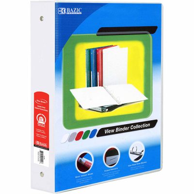 1.5″ White 3-Ring View Binder w/ 2-Pockets (12/Cs)