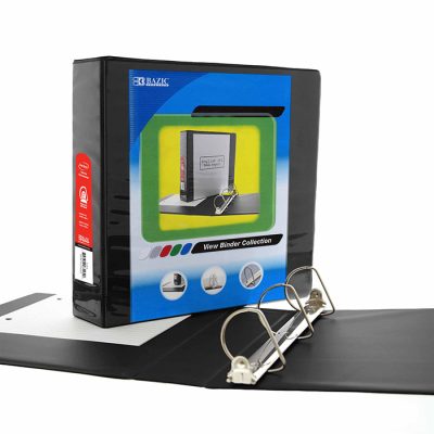 3″ Black Slant-D Ring View Binder w/ 2 Pockets