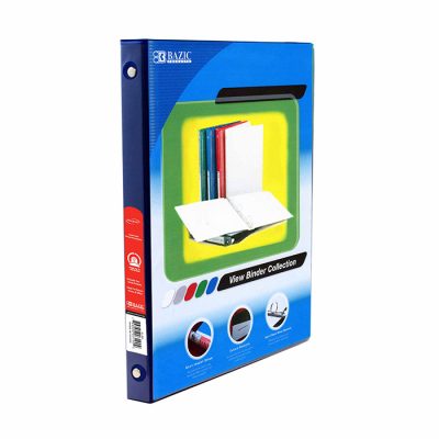 1/2″ Blue 3-Ring View Binder w/ 2-Pockets