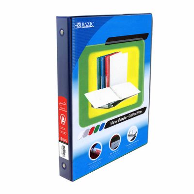 1″ Blue 3-Ring View Binder w/ 2-Pockets (12/Cs)