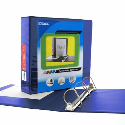 2″ Blue Slant D-Ring View Binder w/ 2 Pockets (12/Cs)