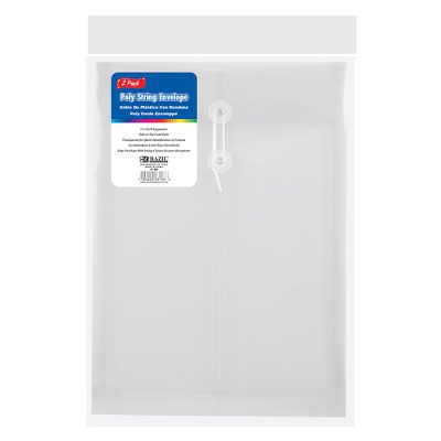 Clear Top / Side Loading Letter Size String Envelope (2/Pack)