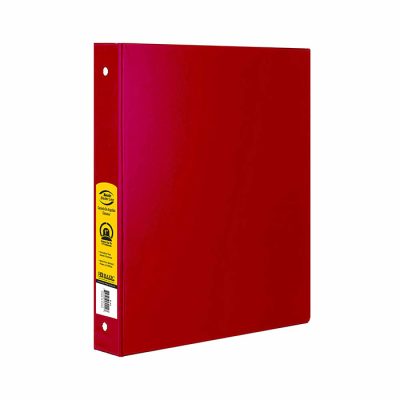 1″ Red 3-Ring Binder w/ 2-Pockets (12/Cs)