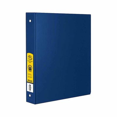 1″ Blue 3-Ring Binder w/ 2-Pockets (12/Cs)