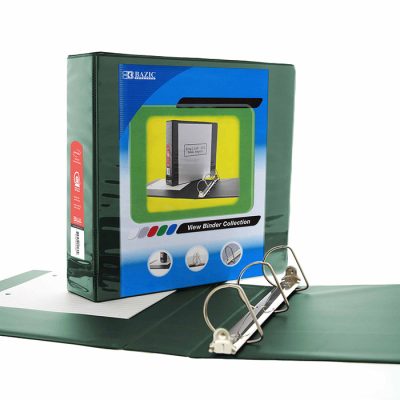 2″ Green Slant-D Ring View Binder w/ 2 Pockets