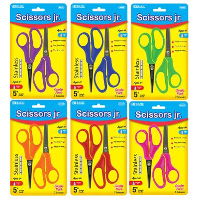 5″ Blunt & Pointed Tip School Scissors (2/Pack)