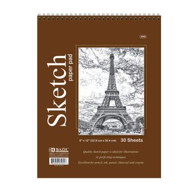 9″ X 12″ Top Bound Spiral Premium Sketch Pad 30 Ct. (48/pack)