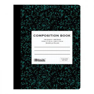 5-1″ Quad-Ruled Marble Composition Book 100 Ct. (100/Pack)