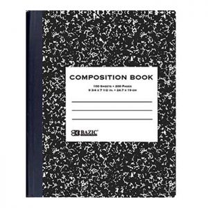 Black Marble Composition Book W/R 100 Ct. (48/pack)