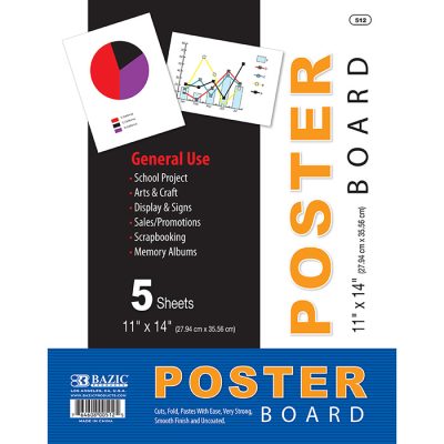 11″ X 14″ White Poster Board (5/Pack)