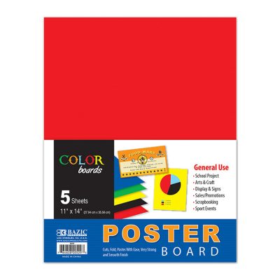 11″ X 14″ Multi Color Poster Board (5/Pack)
