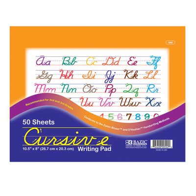 10.5″ X 8″ Cursive Writing Pad 50 Ct. (50/Pack)