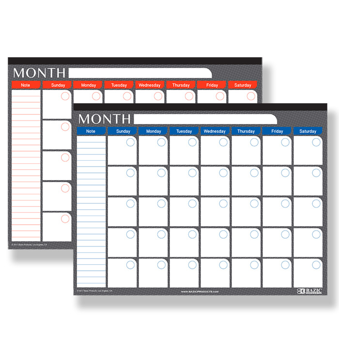 17" X 22" Undated 12Months Desk Pad Calendar InStock Supplies