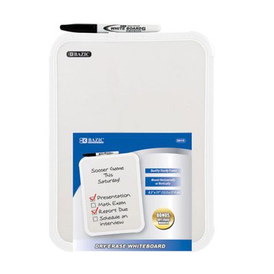 8.5″ X 11″ Dry Erase Board w/ Marker (12/pack)
