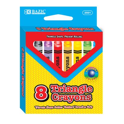 8 Color Premium Jumbo Triangle Crayons (8/Pack)
